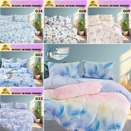 G9 1800Tc Knitted Cotton 5in1 | Cartoon Bedsheet With Comforter Set | Cadar Kartun Comel & Lembut