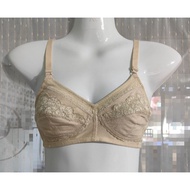 Wing Bra (Dark Color) Size A34/75 Cream Color Second Hand ️