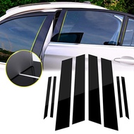 6PCS เสาหน้าต่างโพสต์สำหรับ Honda Civic 2006-2011ประตูด้านข้างแผง Trims Glossy Black