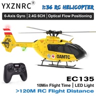 YXZNRC EC135 RC Helicopter with 6-axis Gyro 2.4G 6CH 1:36 Scale Flybarless Optical Flow Positioning 