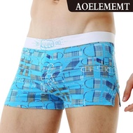 AOELEMENT Men 'S Boxers Breathable Underpants Cotton Sexy Sports Trend Men 'S Underwear Low Waist C555