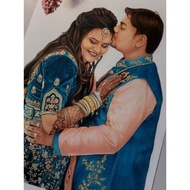 🔥🔥Lukisan tangan 💯|Potret Gambar A4|🎁 Hand Drawn Portrait🔥🔥