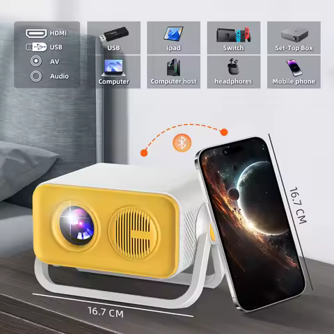 2025 New HT23 PRO Native Portable Projector 800ANSI 1080P Auto Focus Keystone Correction Android13 B