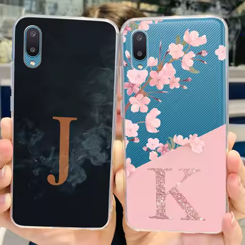 For Samsung Galaxy A02 Case M02 New Letters Cover Clear Silicone Soft TPU Phione Case For Samsung A0