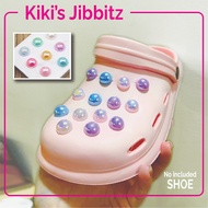 Kiki's Jibbitz Charms Diamond Round DIY Shoe Decoration Shoe Button Removable Acrylic Bling Base Crocs Kasut Jibit
