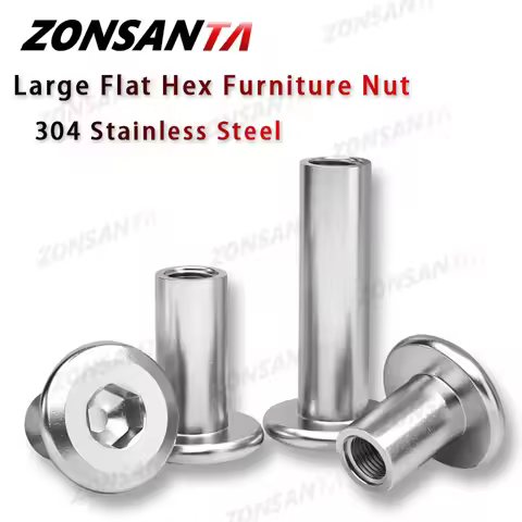 5/ 10/ 20pcs M3 M4 M5 M6 M8 304 Stainless Steel Large Flat Hex Hexagon Socket Head Rivet Connector I