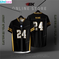 Custom Name Baju Lelaki Viral Jersey Nfl Collar Men And Women Large Size Microfiber Sport Thailand V