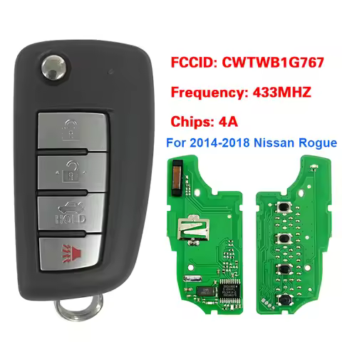 CN027114 FCC ID: CWTWB1G767 434Mhz FSK 4A PCF7961M Chip 3+1 Buttons Smart Remote Key For Nissan Rogu