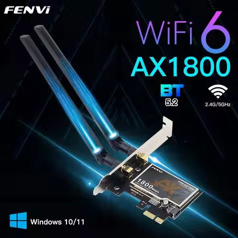FENVI WiFi 6 PCIe Adapter 1800Mbps AX1800 Wireless Desktop PCIe Adapter BT5.2 802.11AX Dual Band 2.4