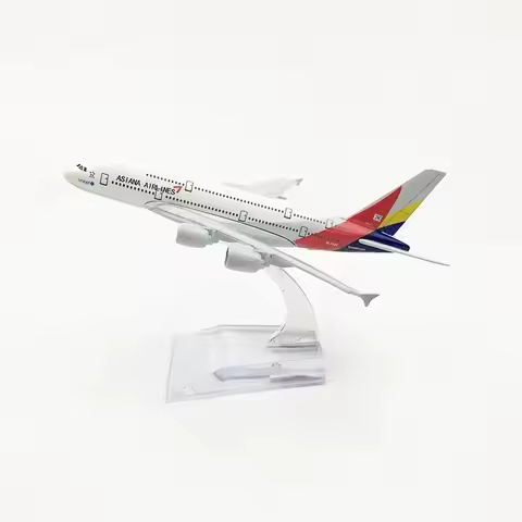 16cm Asiana Airlines A380 Plane Collectible Miniatures Airplane Model Aircraft Model Diecast Metal 1