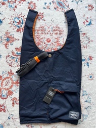 全新 日本 Porter Tokyo Japan 深藍色 Navy CVS Bagger 手提 環保袋 Logo Tote Bag 手挽 上膊 布袋 手挽 斜孭 crossbody handle 吉田