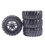 4pcs 90mm Rubber Tires & nylon Wheel Rims 12mm Hex For MN128 MN999 MN86 MJX 10208 Universal