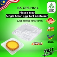 BENXON OPS-H61L Plastic Tray [50 Sets] Single Clear Egg Tart Container with Lock |Bekas Makanan Kuih