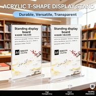 Arcylic A4 Stand, T-Shape Card/Holder A6 A5 Display