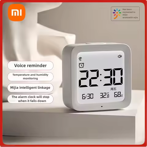 Xiaomi MiaoMiaoCe Smart Vocie Bluetooth Alarm Clock Digital Temperature Humidity Display LCD Screen 