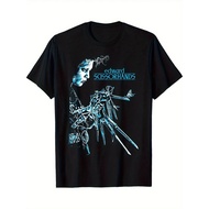 Men'S Edward Scissorhands Movie T-Shirt - Tim Style Graphic Tee with Edward'S Hands Design - Gothic 