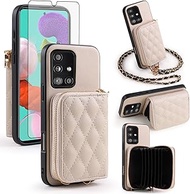 Argyle Wallet Cover for Samsung Galaxy A51 5G/A 51 5G UW Verizon & Screen Protector Shoulder Strap,