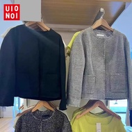 Uniqlo Flagship Uniqlo Women's Wear 2023 Autumn Small Fragrance Jacket Short Cardigan Raw Edge Jacke