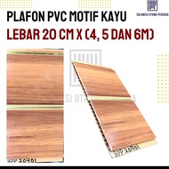 Plafon Pvc Minimalis Motif Kayu Lebar 20 Cm