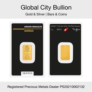 Argor-Heraeus 5 gram Gold Bar - Classic Design