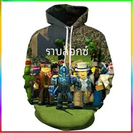 เสื้อกันหนาวพิมพ์ลายเกม roblox มีฮู้ดสำหรับเด็ก, เสื้อกีฬาลำลองแบบเรียบง่ายเสื้อสวมคอมีฮู๊ดทันสมัยขอ