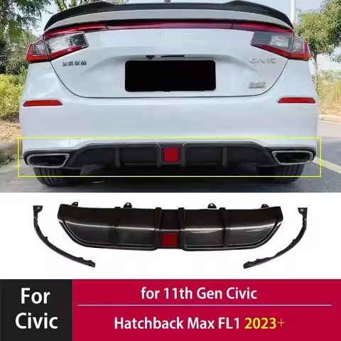 Rear Bumper Diffuser Lip Spoiler for 11th Gen Honda Civic Hatchback Max FL1 2023+ Guard Protector Co