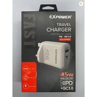 EXPOWER 45W 20W / PD + QC 3.0 / Dual Port / GaN Charger