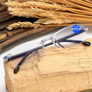 Anti Blue-ray Reading Glasses Frameless Reading Glasses Cut Edge Running Rivers Lake Stalls Reading 