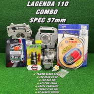 COMBO SET LAGENDA 110 LEO BLOCK 57MM HEAD 24 28 RED LEO PLUG COIL LEO CDI PWK 30MM KING CLUTCH SPRIN
