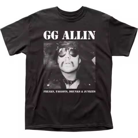 GG Allin Freaks Drunks T Shirt Mens Licensed Rock N Roll Band New Black