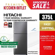 Hitachi 375L Refrigerator New Stylish Line Stylish Series 2 Door R-VX420PM9 BBK *Old Model R-V420P8M