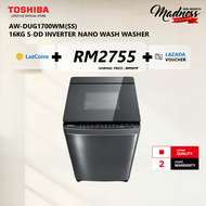 Toshiba AW-DUG1700WM(SS) 16KG Ultra Fine Bubble SDD Inverter NANO Wash Washing Machine / Washer / Me