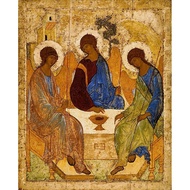 Andrei Rublev Poster a Holy Trinity Icon Canvas Byzantine Angels Painting Russian Orthodox Religious