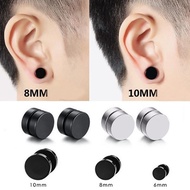 BLACK MAGNETIC EARRINGS TITANIUM MAGNETIC EARRINGS MEN'S MAGNETIC EARRINGS 6 MM - Black Titanium Ear
