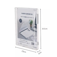 e99store Stationery Portable Plastic File Box Transparent Slim Document Holder Document Box A4 File