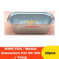 KING FOIL Aluminum Foil Container/ OV 290 + Lid contents 10