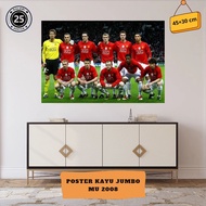 Jumbo Manchester United wall decoration (MU) 2008 Golden era vintage wooden poster football aestheti