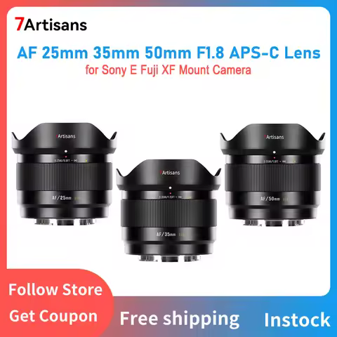 7artisans AF 25/35/50mm F1.8 APS-C Frame Lens Large Aperture Camera Lens for Humanity Photography wi