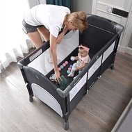 【unfeisha】WSW Baby Cot Portable Infant Playpen Travel Crib Baby Bed Double-deck Playpen Babycot Children's Bed