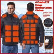 TENGOO 4 Control 27 Zone Smart Heating Cotton Jacket DC-USB Dual Interface Men's Warm Winter Coat Co