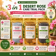3 in 1 Desert Rose Care Trial Pack | Adenium Beginner Plant Care Set