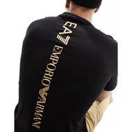 Armani EA7 Back Printed Round Neck Short Sleeve Cotton T-Shirt