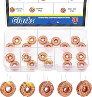 Glarks 20Pcs Toroid Core Inductor Copper Wire Set, Copper Coil Vertical Inductor 100uh 6A/ 330uh 3A/