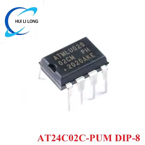 5pcs AT24C02C 24C02C 24C02 AT24C02C-PUM DIP-8 IIC I2C Compatible (2-wire) Serial Interface EEPROM Ch