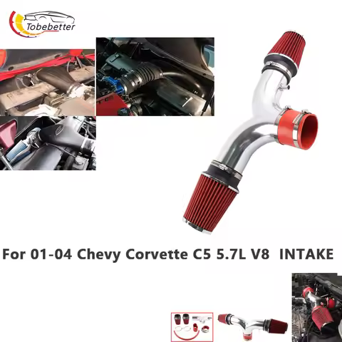 Air Intake Induction Kit FOR 2001-2004 Chevy Corvette C5 5.7L LS1 V8 Z06 Dual Twin aluminum tube + F