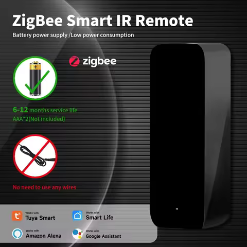 Zigbee Smart IR Blaster – Universal Remote for AC, TV, Fan & More | 10-12M Range, 0.5s Response, 6-1