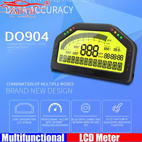 ZMFJH Multifunctional Digital Race Dash Panels 9 in 1 Gauge LCD Display Sensor Kit Auto Car Dashboar