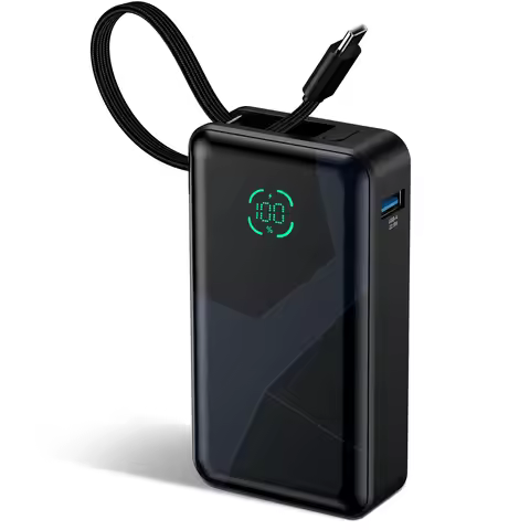 Power Bank 10000mAh PD30W/20000mAh PD45W Fast Charging Portable Charger with Built-in USB-C Cable fo