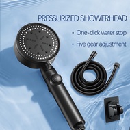 3in1 Black Shower Head Set With Hose Set High Pressure Bathroom Shower Handheld Shower 5 Spray Modle