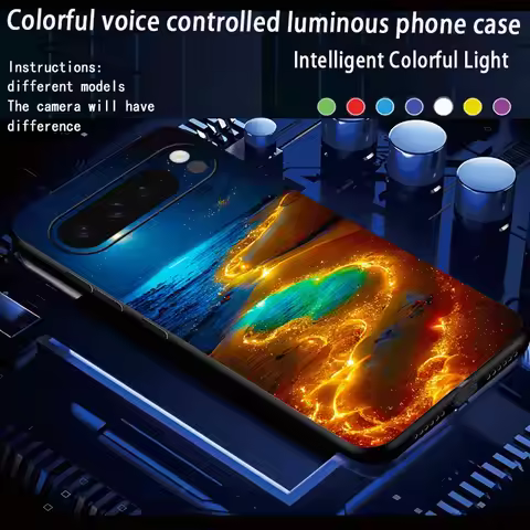 Lucky Golden Beach Voice Control LED Phone Cover For Google Pixel 10 9 Pro XL 8 6A 7 Pro 6a 9a 8a 7a
